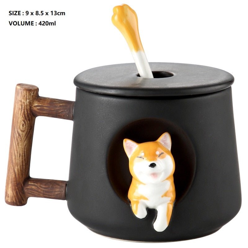 INS Shiba Inu Akita DOG 420ML COFFEE TEA MUGS CUP NORTH EUROPE STYLE FASHION DESIGN - Coffeio.store