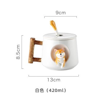 INS Shiba Inu Akita DOG 420ML COFFEE TEA MUGS CUP NORTH EUROPE STYLE FASHION DESIGN - Coffeio.store