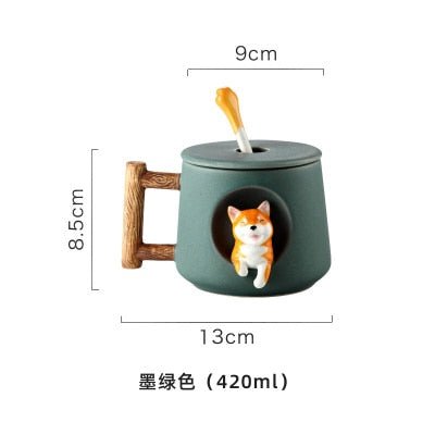 INS Shiba Inu Akita DOG 420ML COFFEE TEA MUGS CUP NORTH EUROPE STYLE FASHION DESIGN - Coffeio.store