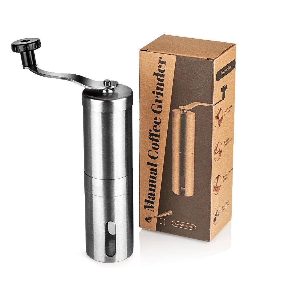 Manual coffee grinder for French embossing machine, hand-held mini, K cup, stainless steel portable grinder - Coffeio.store