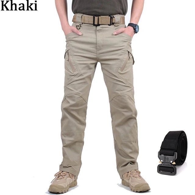 Men's Waterproof Cargo Pants Elastic Multiple Pockets Military Male Trousers for Outdoors - Coffeio Store