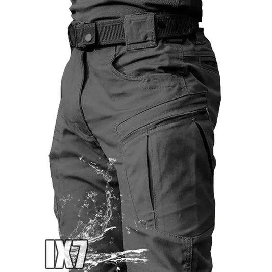 Men's Waterproof Cargo Pants Elastic Multiple Pockets Military Male Trousers for Outdoors - Coffeio Store