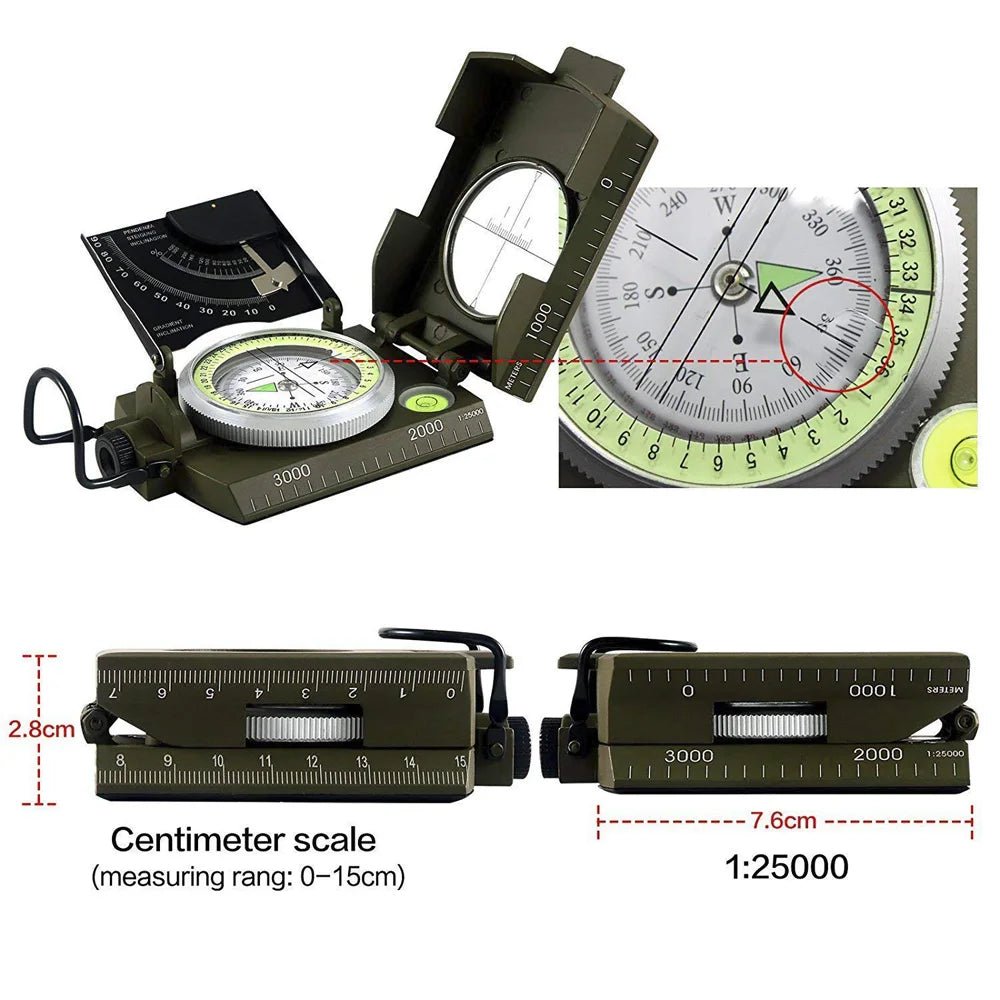Multifunctional Eyeskey Survival Military Compass Camping Hiking - Coffeio Store