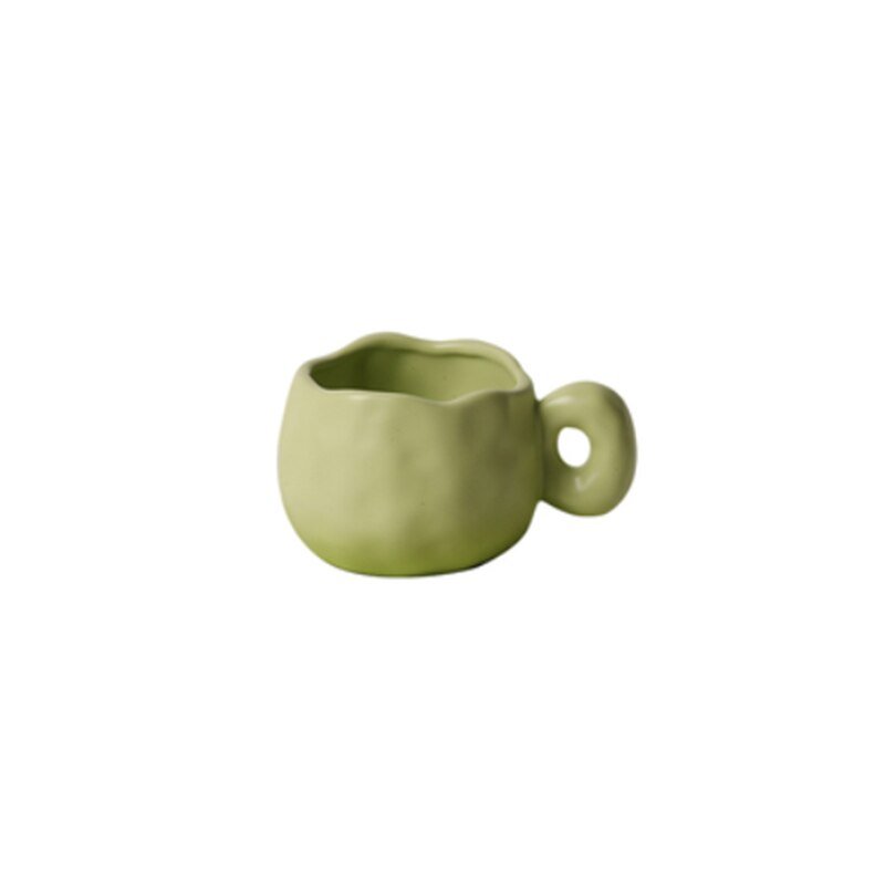 Nordic Markron Color Milk Mug Creative Irregular Ceramic Coffee Cup & Saucer Set of Niche Design Drinkware - Coffeio.store