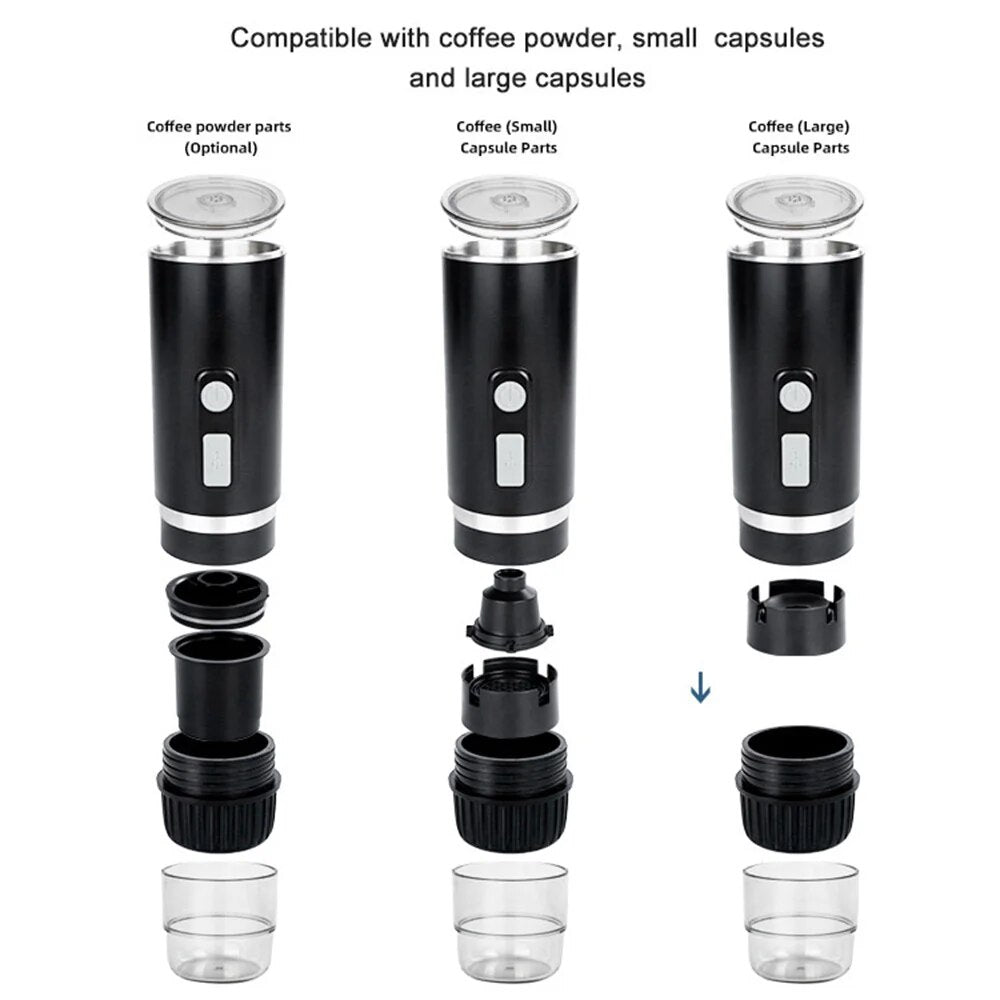 Portable Full-Automatic Espresso Coffee Mini-Machine for Large and Small Capsules - Coffeio Store