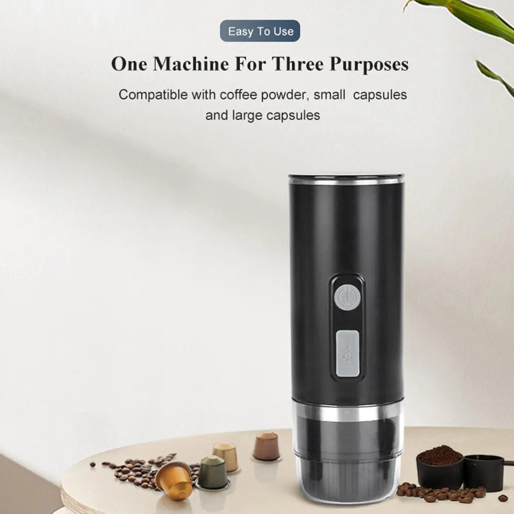 Portable Full-Automatic Espresso Coffee Mini-Machine for Large and Small Capsules - Coffeio Store