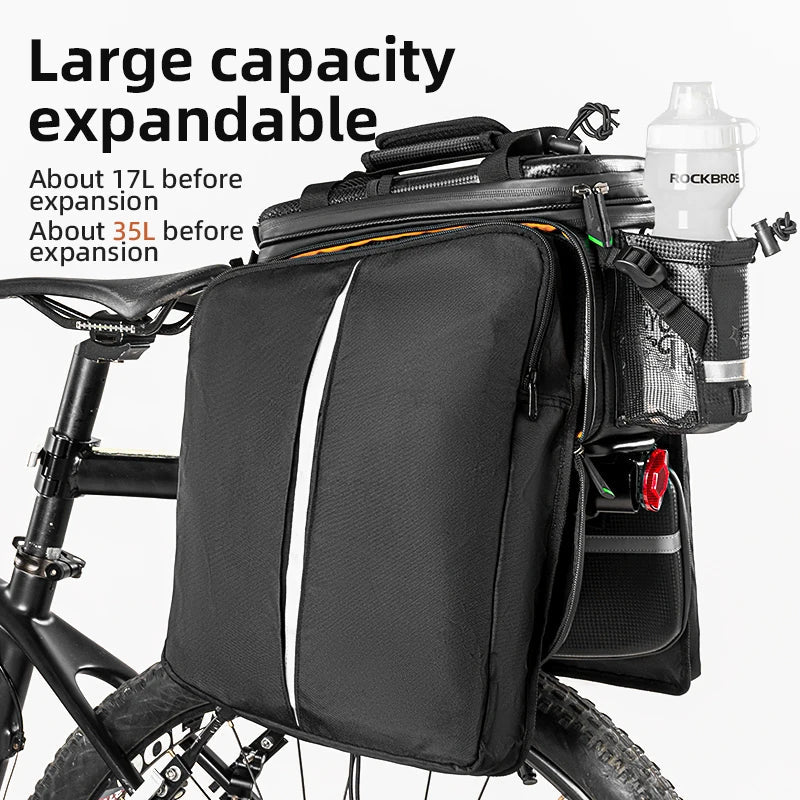 ROCKBROS Bicycle Carrier Bag MTB Bike Bag Trunk Pannier Cycling Large Capacity - Coffeio Store