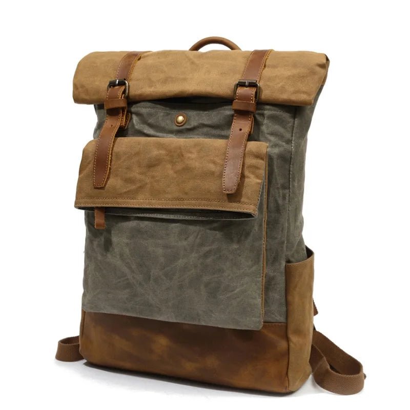 Rucksack Men Casual Backpacks Vintage Canvas School Boys Design Waterproof Travel - Coffeio Store
