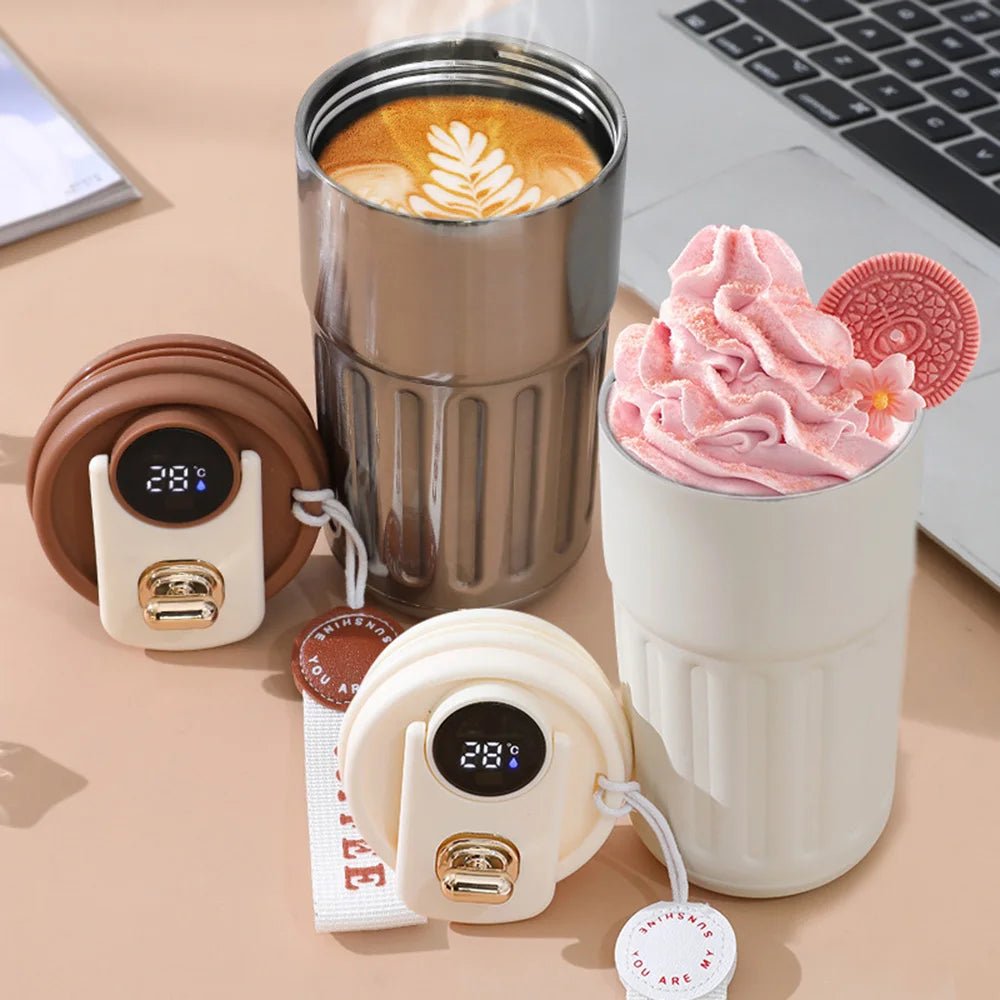 Smart Thermos Bottle LED Temperature Display Coffee Cup 316 Stainless Steel - Coffeio Store