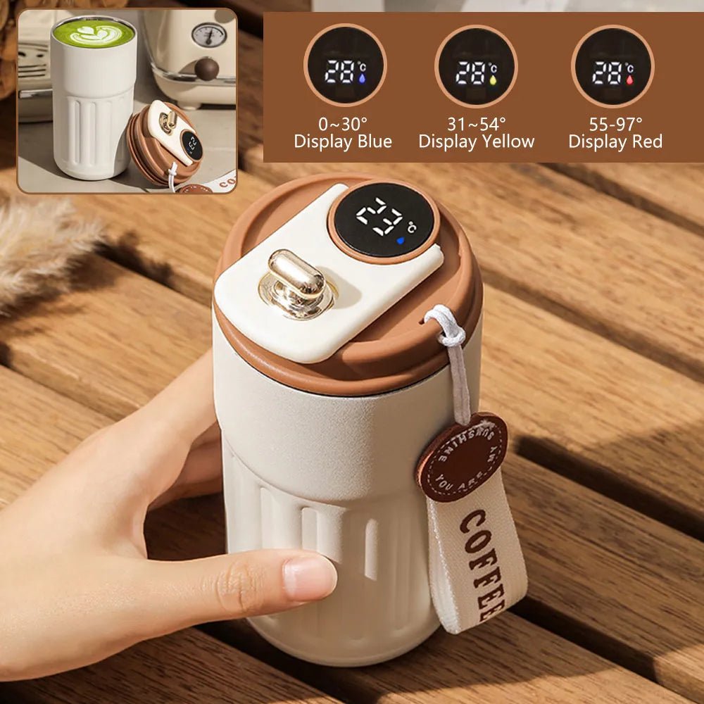 Smart Thermos Bottle LED Temperature Display Coffee Cup 316 Stainless Steel - Coffeio Store