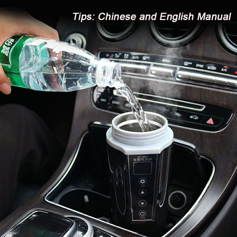 Smart Touch Car Thermos Bottle Digital Display Cup 12/24/220V Universal Traveling Heating Cup Water Bottle - Coffeio.store