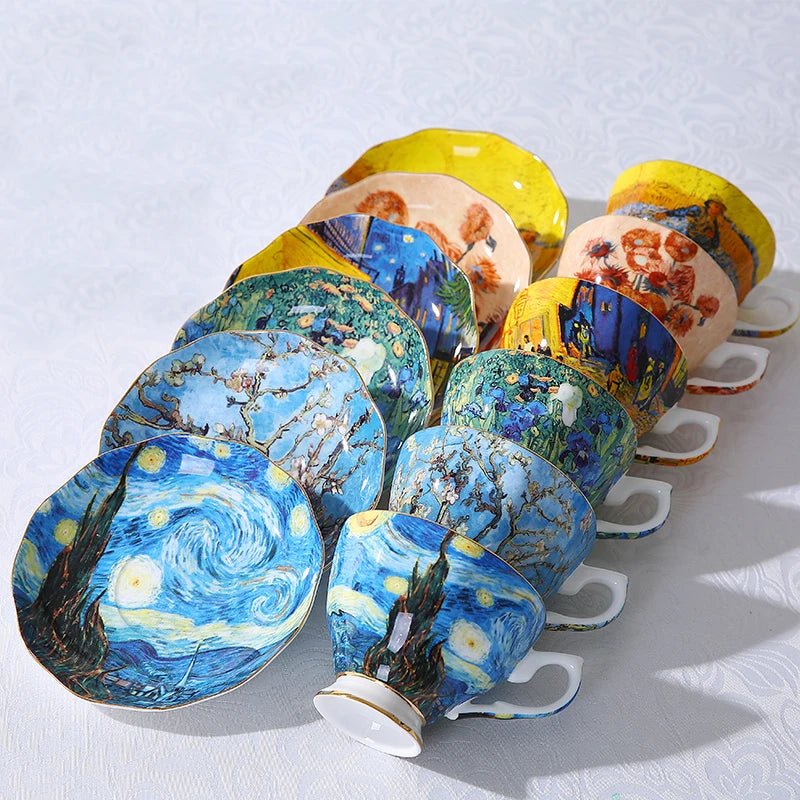 Van Gogh Art Coffee Mugs The Starry Night, Sunflowers, The Sower, Saint-Remy - Coffeio Store