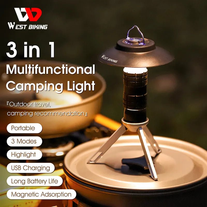 WEST BIKING Portable Camping Light with Magnetic USB Rechargeable Camping Lantern - Coffeio Store