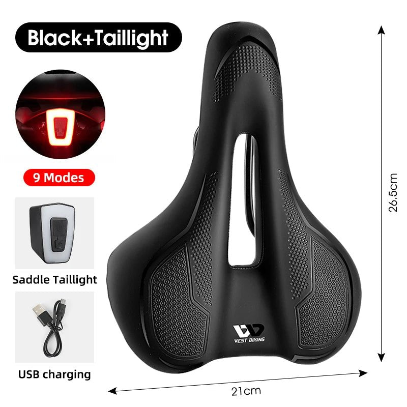 WEST BIKING Thicken Bicycle Saddle Comfortable Shockproof Cycling Seat - Coffeio Store