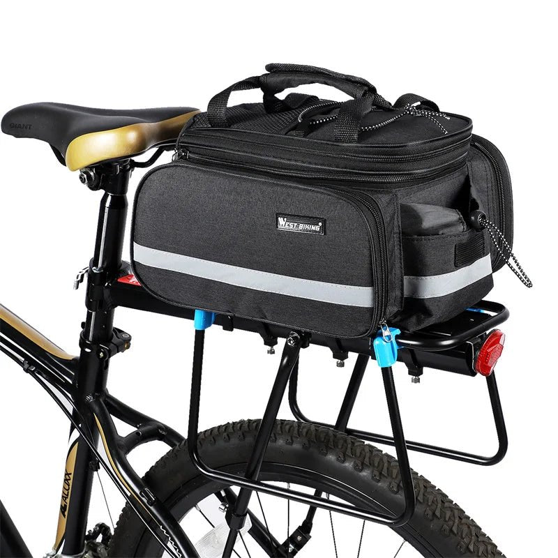 WEST BIKING Waterproof 3 In 1 Expandable Bicycle Trunk Bag Mountain Bike Rear Seat Cargo - Coffeio Store