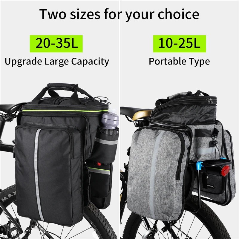 WEST BIKING Waterproof 3 In 1 Expandable Bicycle Trunk Bag Mountain Bike Rear Seat Cargo - Coffeio Store