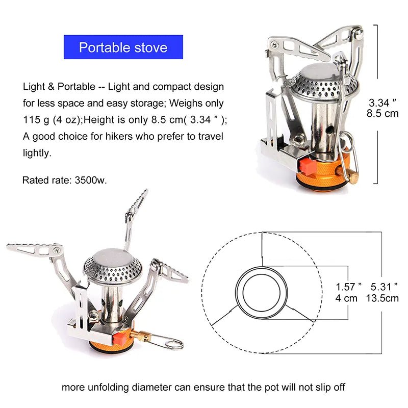 Widesea Camping Ultra-Light Cookware Pots Set Gas Burner Stove Cook Cup Outdoor - Coffeio Store